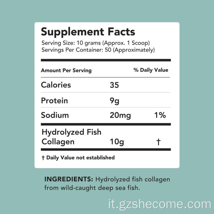 Peptidi di collagene marino Supporto in polvere per la salute della pelle